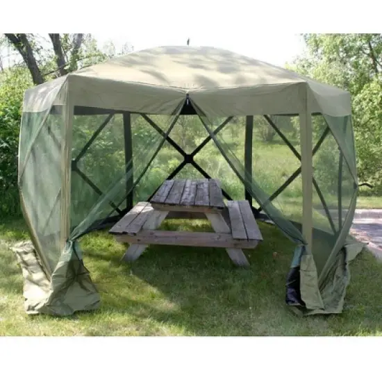 Clam Quick-Set Portable Pop-Up Camping Gazebo Screen Tent with Canopy Shelter with Ground Stakes and Carry Bag image {5}
