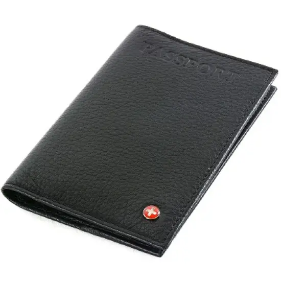 Alpine Swiss RFID Blocking Leather Passport Cover Safe ID Protection Travel Case image {1}