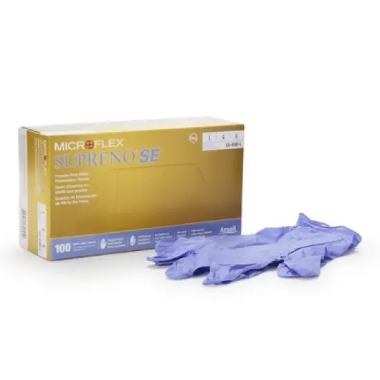 Nitrile SE Supreno Exam Glove Blue Textured Fingertips image {3}