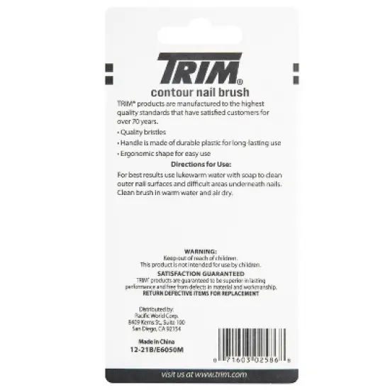 Trim Ergonomic Quality Bristles Contour Nail Brush image {1}