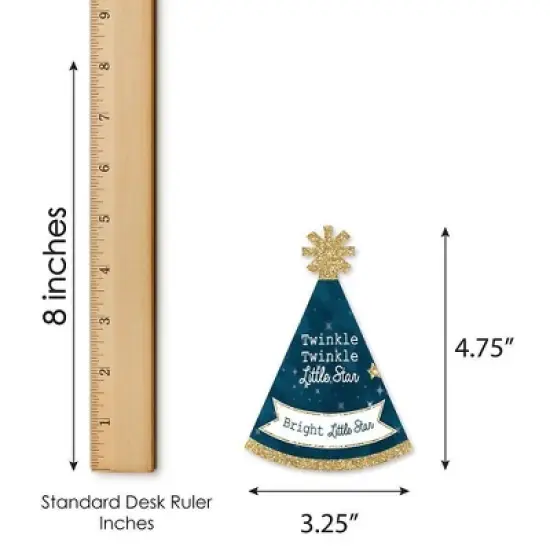 Big Dot of Happiness Twinkle Twinkle Little Star - Mini Cone Baby Shower or Birthday Party Hats - Small Little Party Hats - Set of 8 image {4}