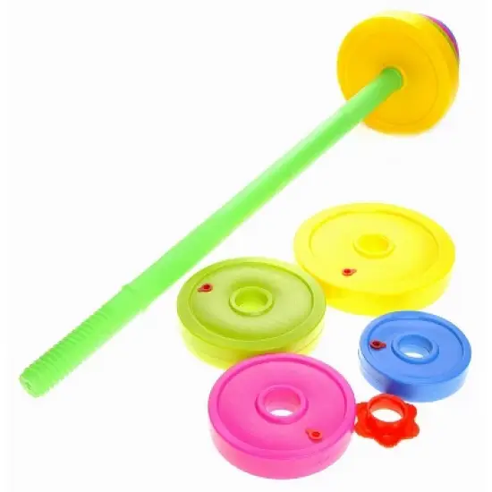 Ready! Set! Play! Link Adjustable Barbell Toy Set With 8 Different Weight Plates image {2}