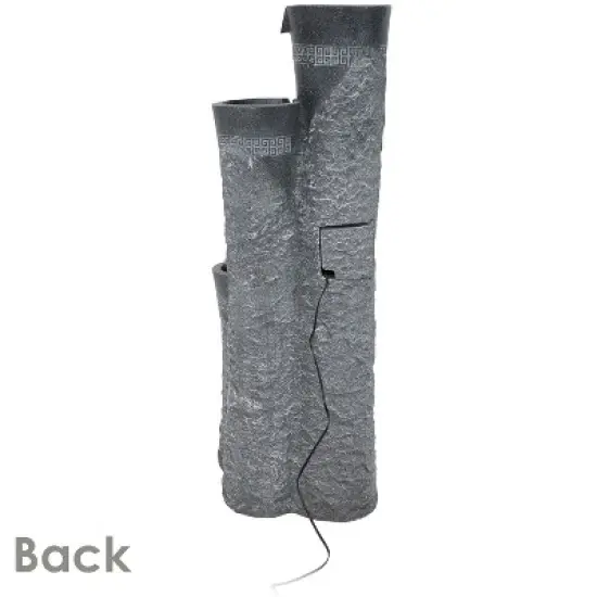 Sunnydaze 41"H Electric Polystone 4-Tier Staggered Pillars Outdoor Water Fountain with LED Lights image {7}