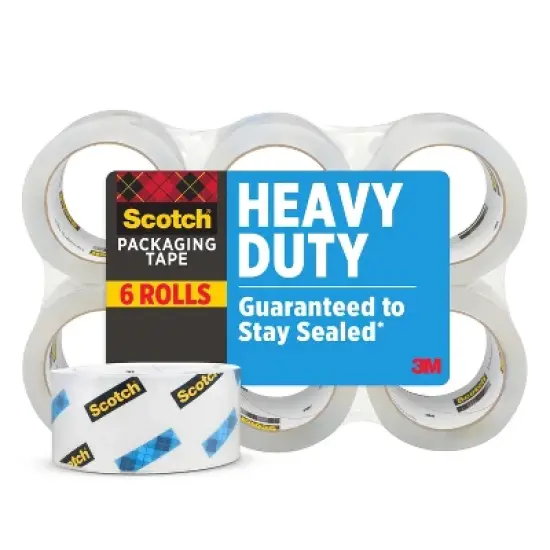 Scotch Shipping and Packaging Tape Heavy Duty Clear 6pk: Packing Tape Refill, 1.88" Width, 35 Yards, 6 Rolls image {14}