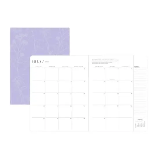 Blue Sky 8.5"x11" Green Earth 2025-2026 Monthly Stapled Planner (2 Year) Textured Lavender Floral image {3}