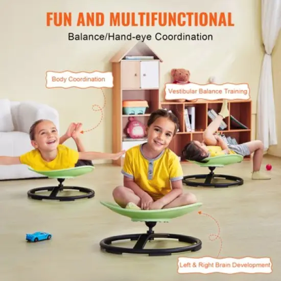 VEVOR Kids Swivel Chair, 220 LBS Capacity, Sensory Spinning Chair, Autistic Kids Sensory Toy Chair with Non-Slip Metal Base,  Green image {3}