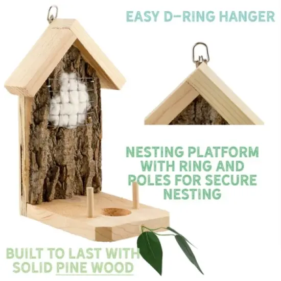 Uncle Dunkels Backyard Hummingbird Nester; Rustic Handmade Hummingbird Nest Builder image {7}