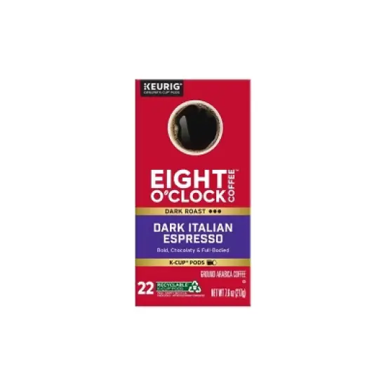 Eight O'Clock Italian Espresso Blend Dark Roast Coffee Pods - 22ct image {2}