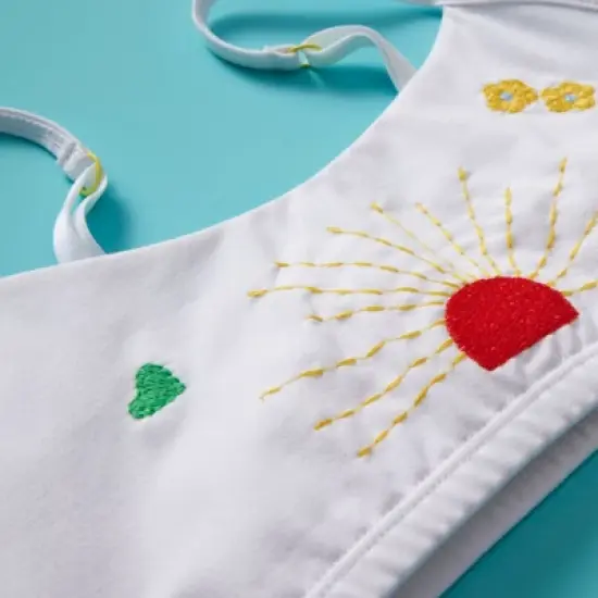 Adorable Embroidered First Pima Cotton Training Bra for Girls by Yellowberry image {3}