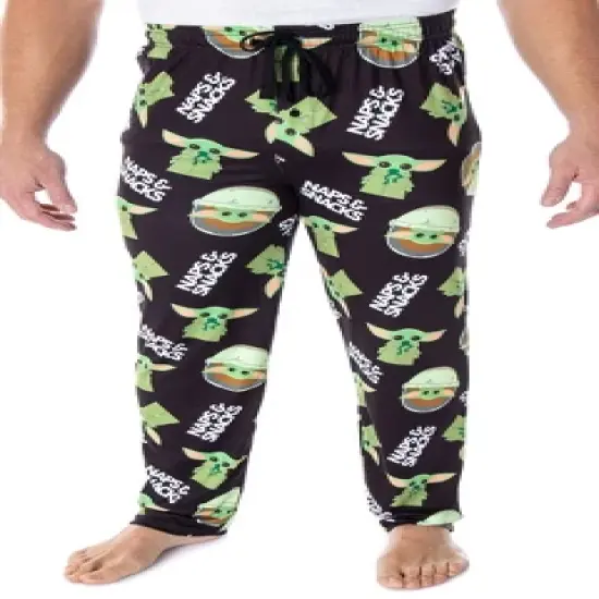Star Wars Men's Baby Yoda Snacks And Naps Sleep Lounge Pajama Pants image {5}