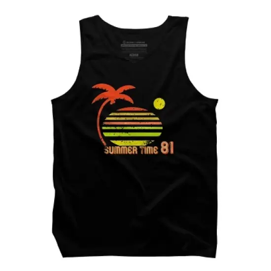 Men's Design By Humans Retro Summer Time Sunset 81 By astrofire Tank Top image {2}