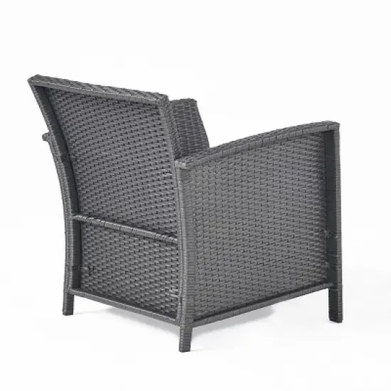 Christopher Knight Home Lucia Outdoor Wicker and Iron 4 Seater Chat Set with Fire Pit image {5}