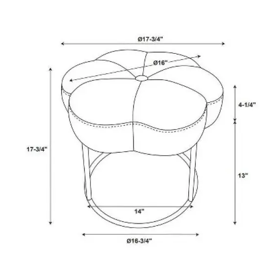 Seraphina Ottoman Stool Teal - Linon image {8}