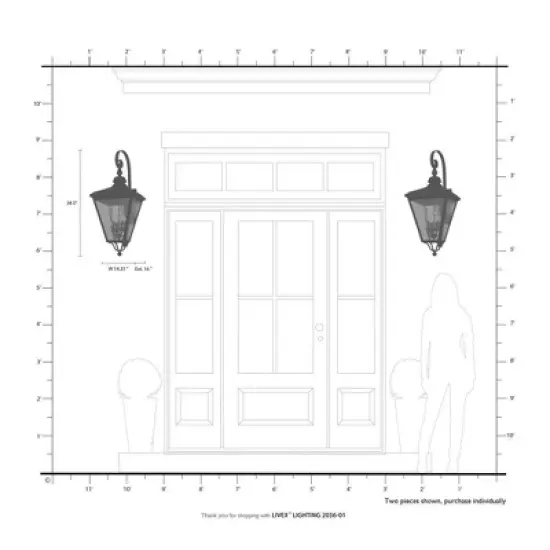 Livex Lighting Cambridge 4 - Light Wall Light in  Black image {1}