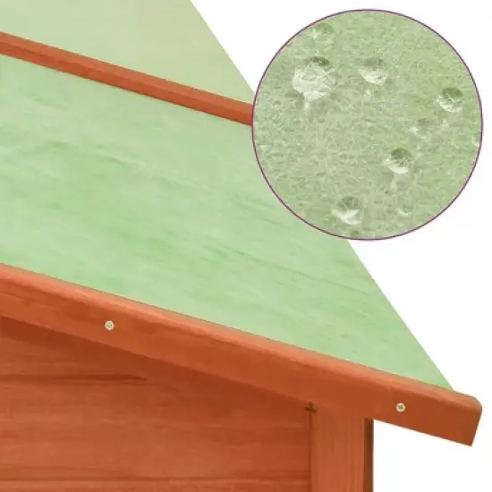 vidaXL Rabbit Hutch 2-Tier Bunny Cage with Pull Out Tray House Solid Fir Wood - Brown image {4}