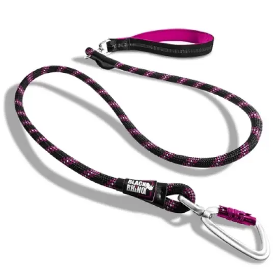 Black Rhino Dog Leash 5ft Ultra-Soft Neoprene Handle & Reflective Carabiner - Aqua image {6}