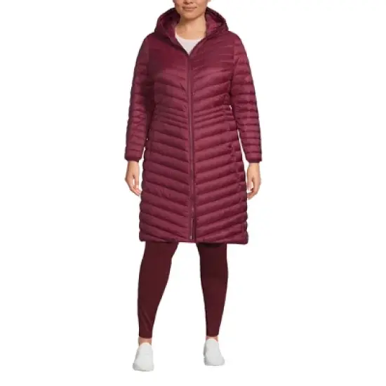 Lands' End Women's Ultralight Packable Long Down Coat image {7}