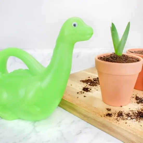 Cornucopia Brands Green Dinosaur Watering Can; Novelty Plastic Waterer Kid-Loved image {1}