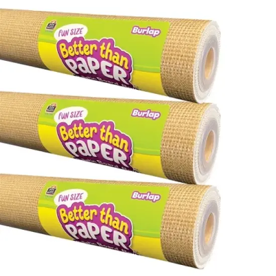 Teacher Created Resources&reg; Fun Size Better Than Paper&reg; Bulletin Board Roll, 18" x 12', Burlap, Pack of 3 image {3}