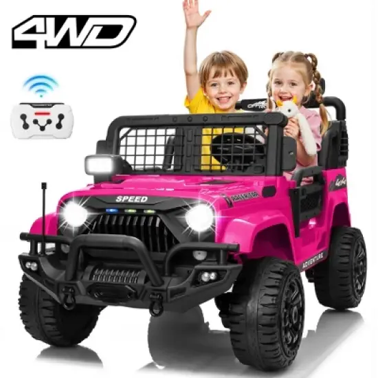 JOYRACER 24V 2-Seater Ride-On Jeep Style Car for Kids, Electric Ride-On Toys with Bluetooth, Music, USB & MP3 Port image {13}
