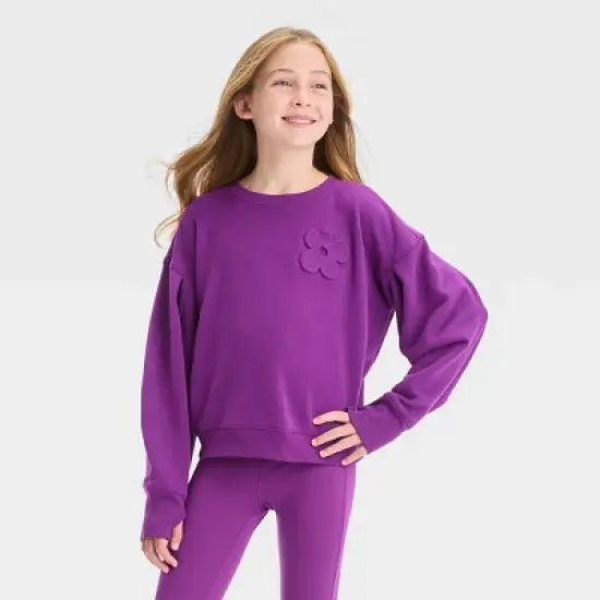 Girls' Fleece Pullover Sweatshirt - All in Motion&trade; image {6}