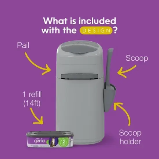 Litter Genie Design Pail Cat Waste Container System - 4pc image {2}