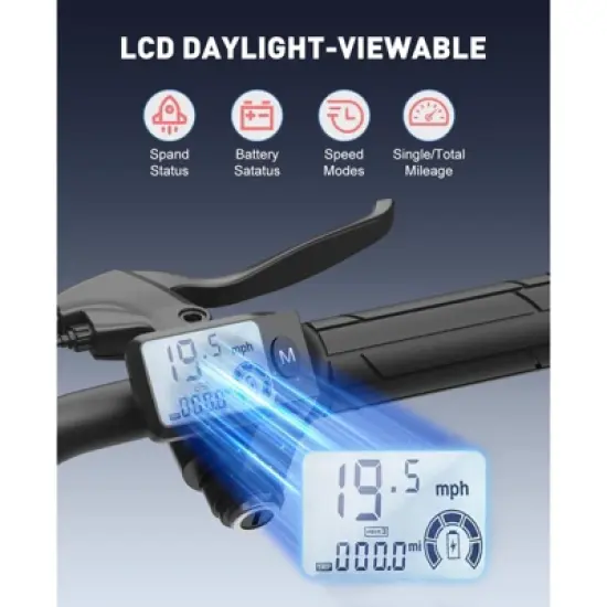 Electric Scooter with Seat for Adults, 500W Foldable Electric Scooter with Seat and Basket, Max 30 Miles Range&19 Mph Power image {3}