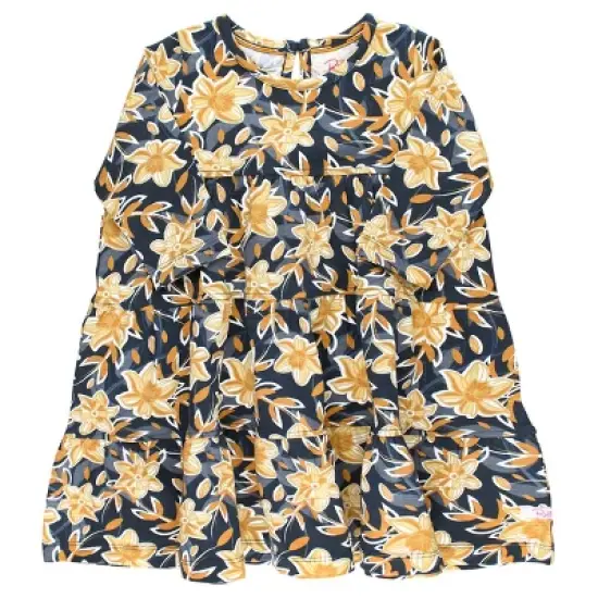 RuffleButts Girls Long Sleeve Tiered Dress image {2}