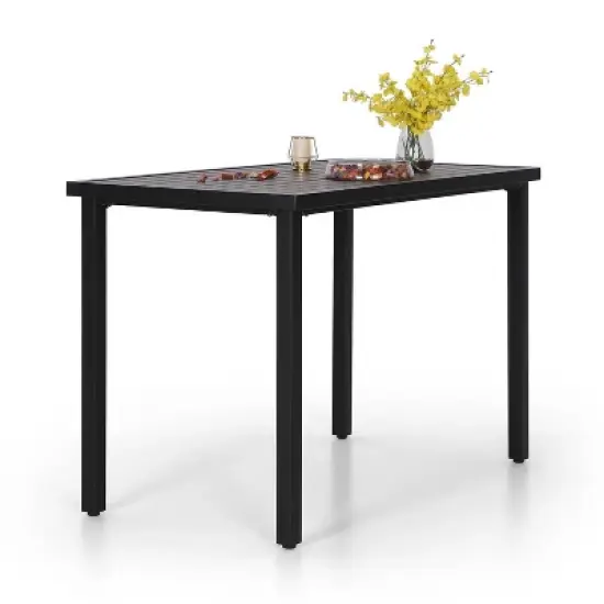 5pc Outdoor Set with Swivel Stools with Cushions & Metal Table - Captiva Designs image {8}