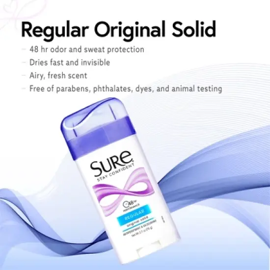 Sure Anti Perspirant Solid Regular Scent 2.7Oz image {3}