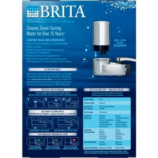 Brita Tap Water Faucet Filtration System - Chrome image {2}
