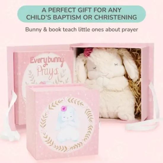Tickle & Main Everybunny Prays, Baby and Toddler Gift Set with Praying Musical Bunny and Book in Box - Girls, Pink, 7 Inches image {3}