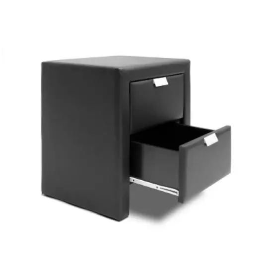 Frey Upholstered Modern Nightstand - Baxton Studio image {2}