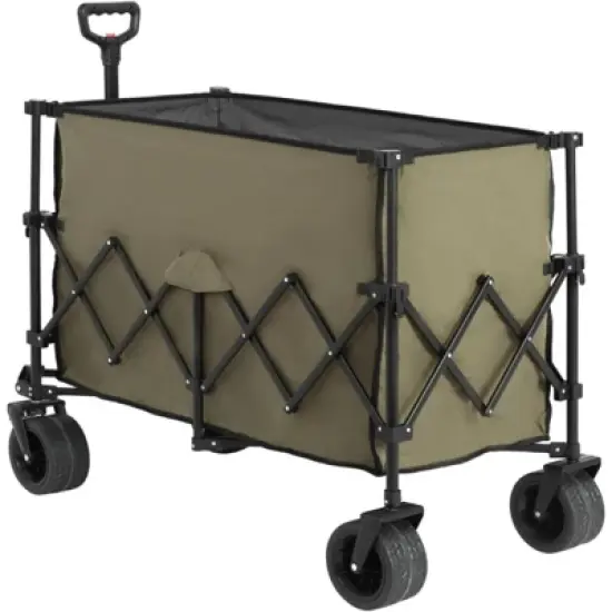 FATMOON Collapsible Wagon 220lbs with Big All-Terrain Wheels 300L Folding Utility Cart for Camping, Beach, Gardening & Shopping image {1}