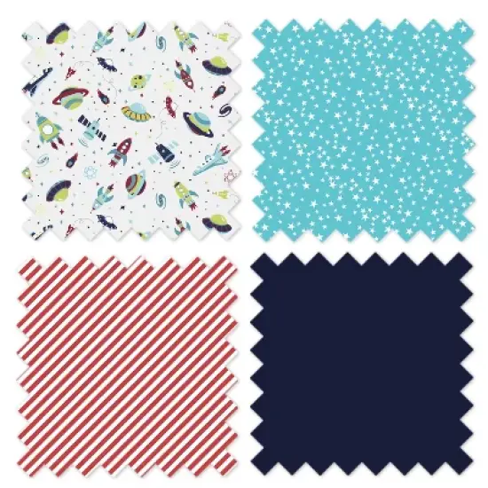 Bacati - Airspace Aqua Navy Green Red 3 pc Crib Bedding Set image {4}