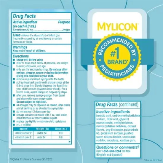 Mylicon Infant Gas Relief Colic Dye Free Drops - 1 fl oz image {6}