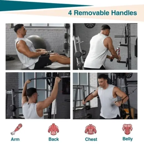 COZONY Heavy-Duty Cable Pulley System for Home Gym, Lat Pulldown Attachment for Triceps, Biceps Curl, Back & Forearm Workouts image {6}