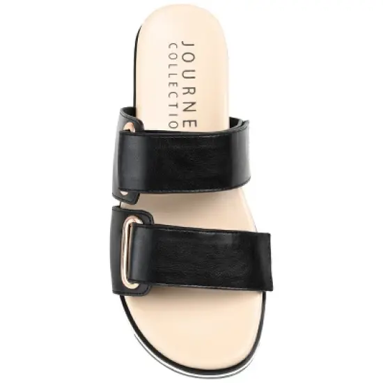 Journee Collection Womens Ashanti Slip On Slide Multi Strap Sandals image {3}