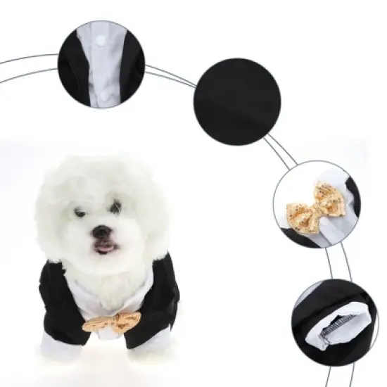 Unique Bargains Dog Tuxedo Black 1 Pc image {5}