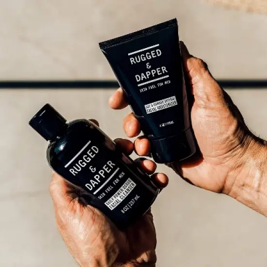 RUGGED & DAPPER Daily Duo Skincare Set for Men | Includes Age + Damage Defense Moisturizer & Daily Power Scrub Face Wash image {2}