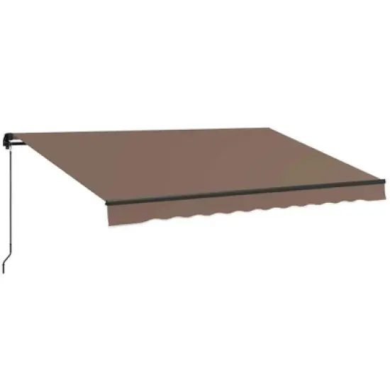 Resenkos Patio Awning, Outdoor Sun Shade Shelter Cover Awnings,16' x 10' Retractable Awning, 280gsm UV Resistant Sunshade Shelter, Brown image {13}