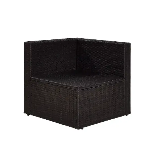 Palm Harbor Outdoor Wicker Corner Chair - Gray - Crosley image {5}