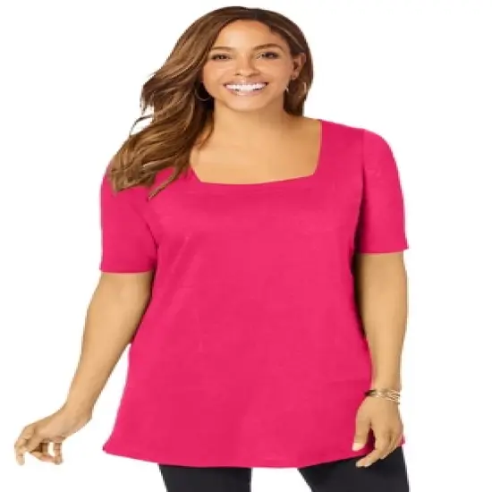 Jessica London Women&rsquo;s Plus Size Square Neck Tunic image {7}
