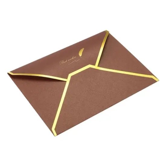 Unique Bargains Wedding Birthday Luxury Style V Flap Invitation Envelopes 7 x 5'' 20 Pcs image {7}