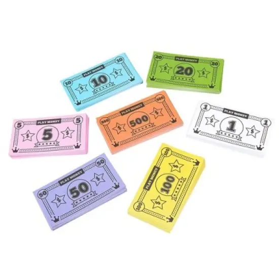 Blue Panda Play Money for Kids, 455 Pretend Dollar Bills, Educational Toys for Board Game Replacement, 4 x 2.2" image {6}