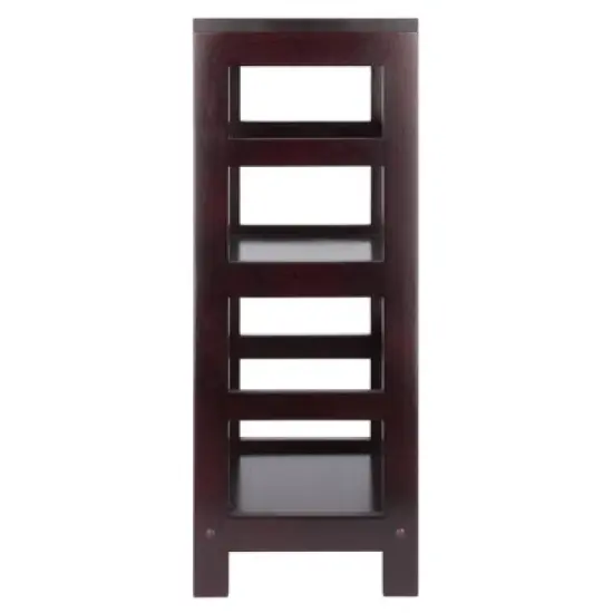 29.21" 2 Tier Leo Shelf Storage or Bookshelf Narrow Espresso Finish - Winsome image {2}