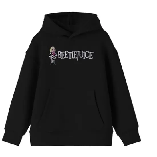 Simple Beetlejuice Logo Youth Boy's Black Hoodie image {1}