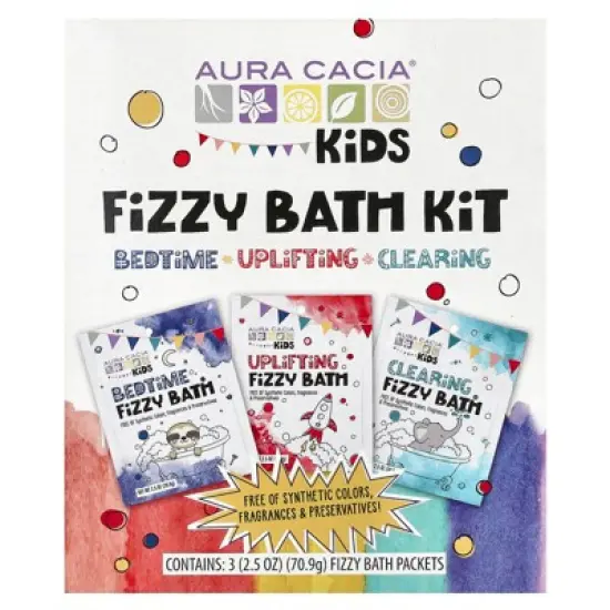 Aura Cacia Kids, Fizzy Bath Kit, Variety , 3 Packets, 2.5 oz (70.9 g) Each image {3}
