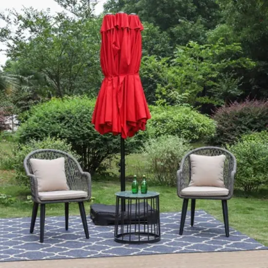 3pc Conversation Set with Chairs, Cushions & Table - Captiva Designs image {9}