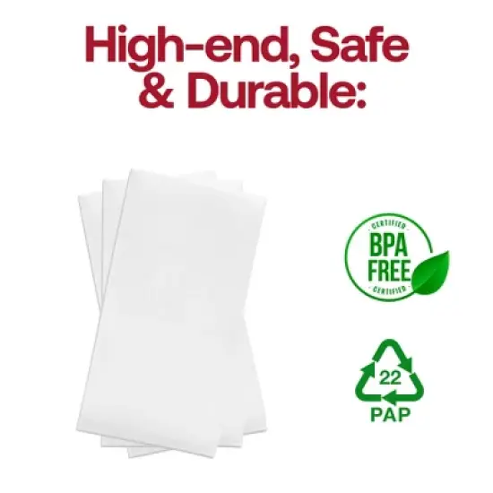 Smarty Had A Party White Linen-Like Premium Paper Buffet Napkins - 288 pcs image {4}